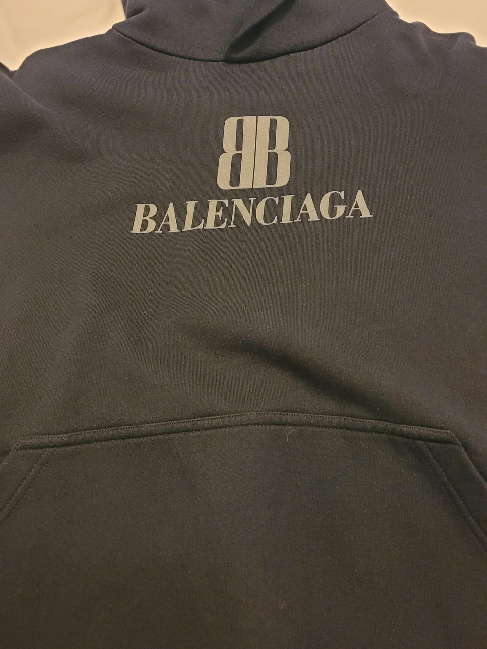 Balenciaga Black Logo Pullover Hoodie